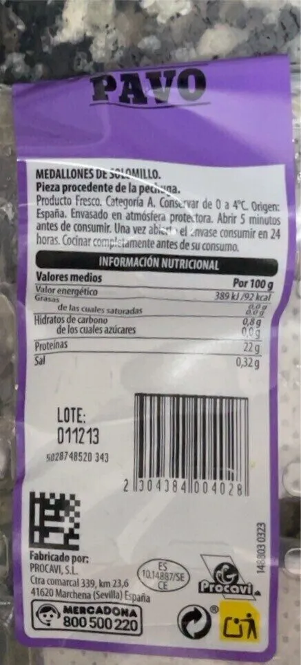 Medallones de solomillo de pavo