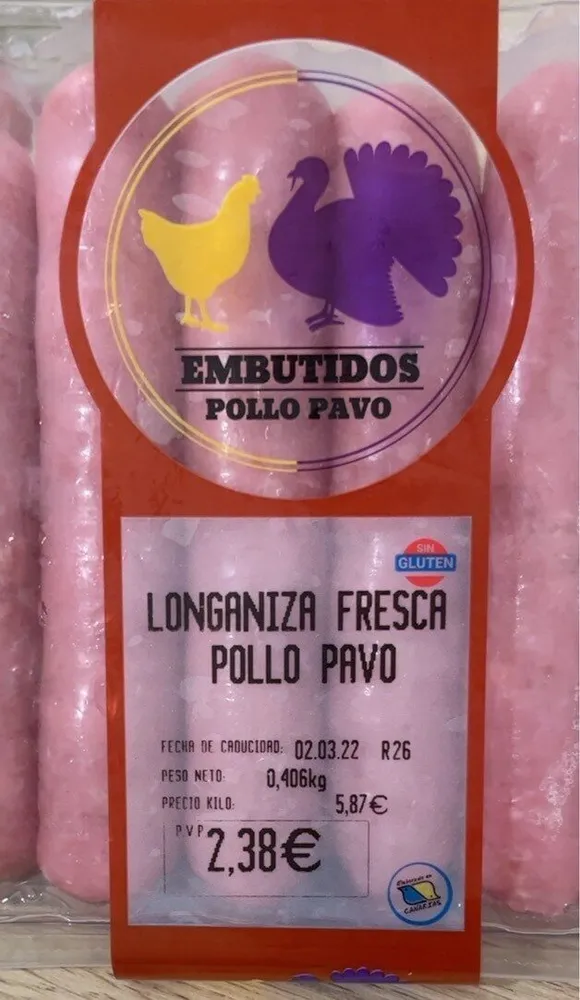 Longaniza fresca pollo pavo