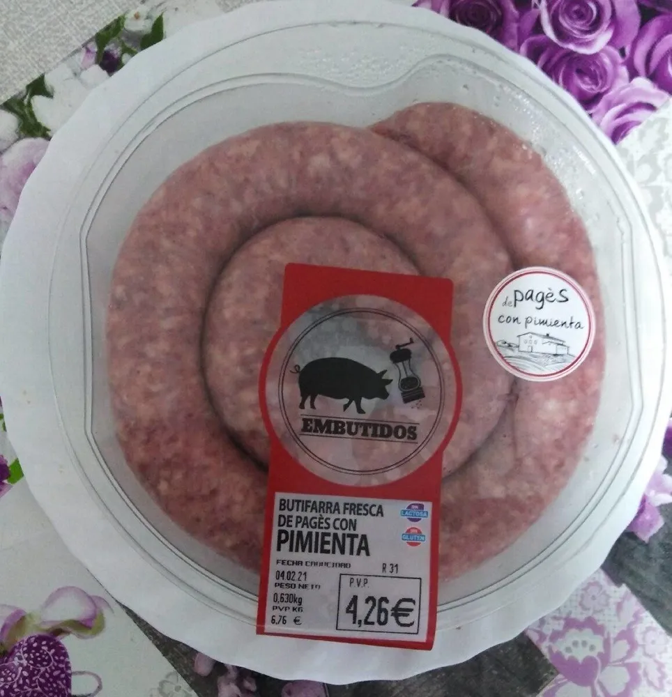 Butifarra fresca de pages con pimienta