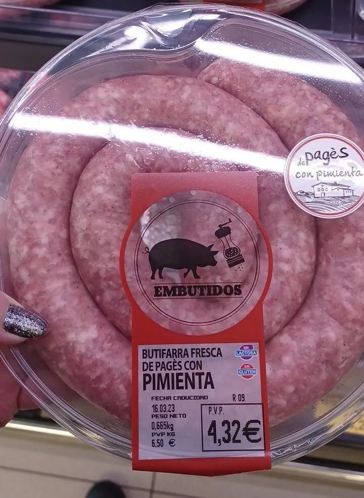 Butifarra fresca de pavés con pimienta