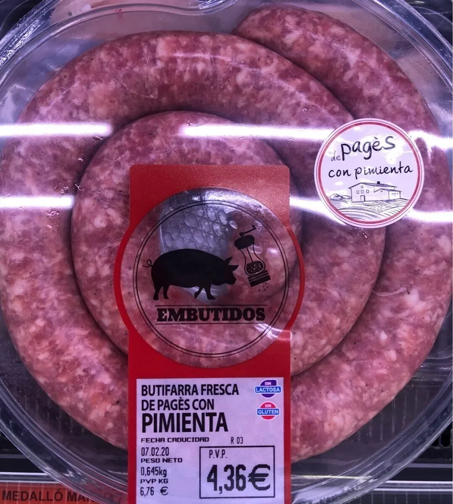 Butifarra fresca de pagès con pimienta