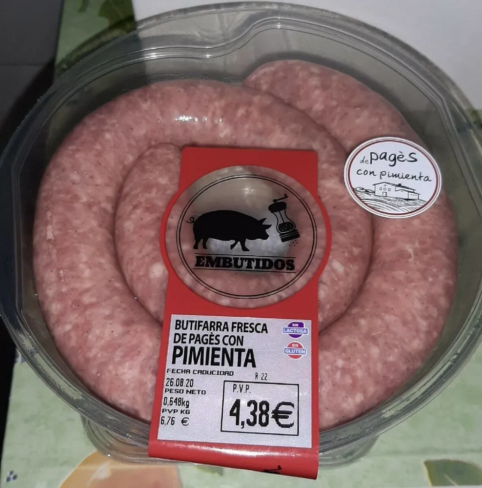 Butifarra fresca de pages con pimienta