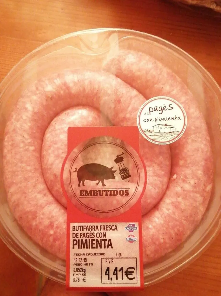 Butifarra fresca de pages con pimienta