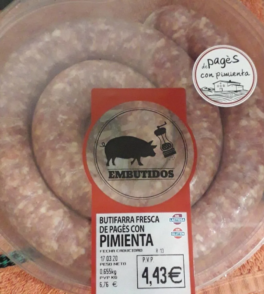 Butifarra fresca de pages con pimienta