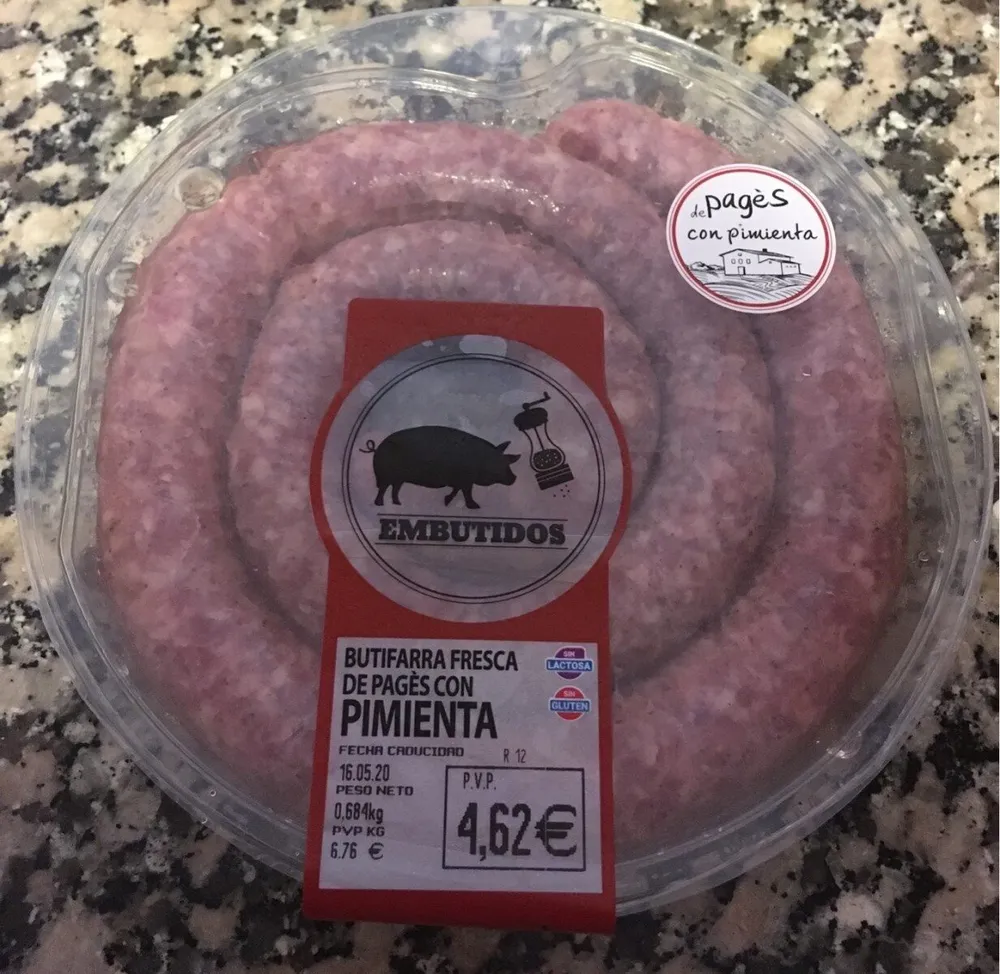 Butifarra fresca de pages con pimienta