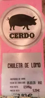 Chuleta de lomo de cerdo