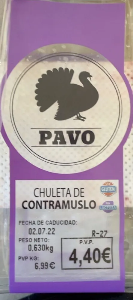Chuletas de contramuslo Pavo