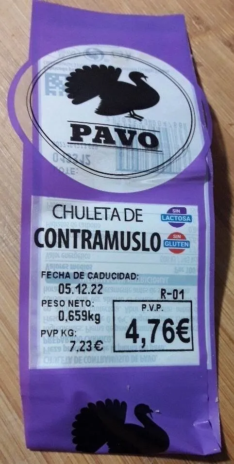 Chuleta de contramuslo de pavo
