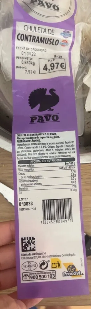 Contramuslo de pavo