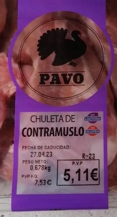 Chuleta CONTRAMUSLO PAVO