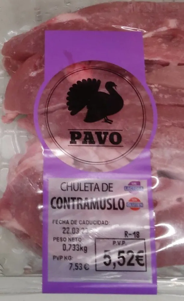 Chuleta de contramuslo de pavo