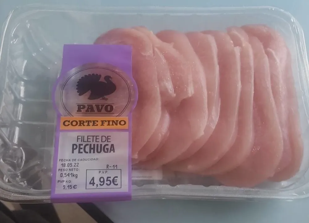 Filete pechuga pavo corte fino