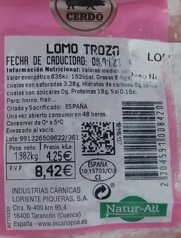 Lomo trozo