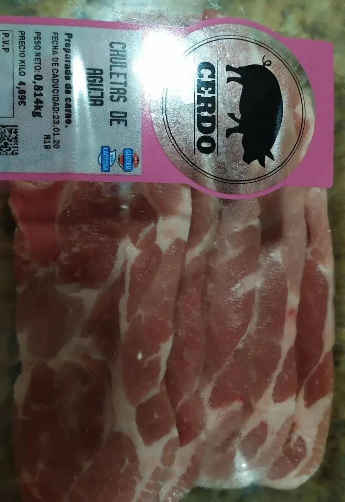 CHULETAS DE AGUJA DE CERDO