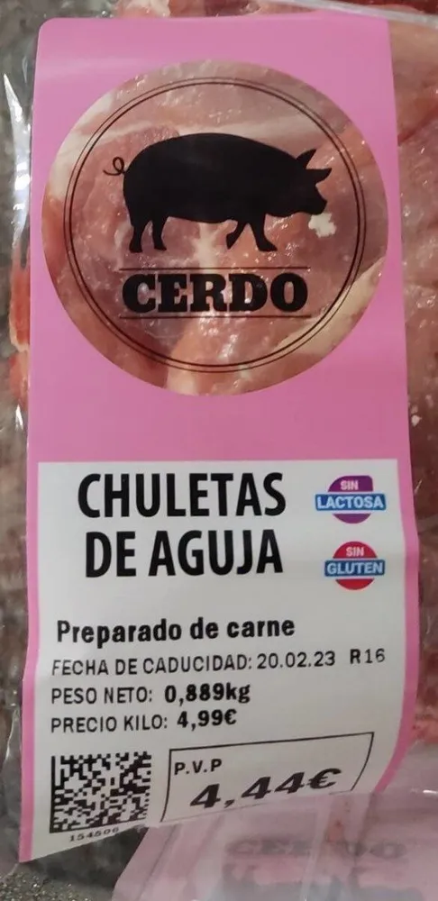 Chuletas de aguja , de cerdo