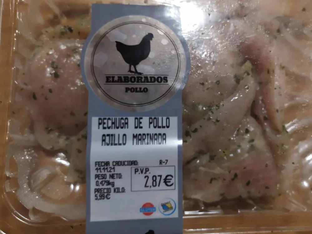 Pechuga de pollo ajillo marinada