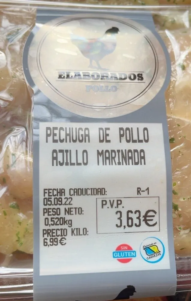 Pechuga de Pollo ajillo marinada