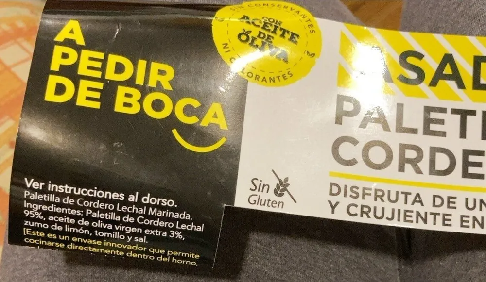 Paletilla cordero lechal
