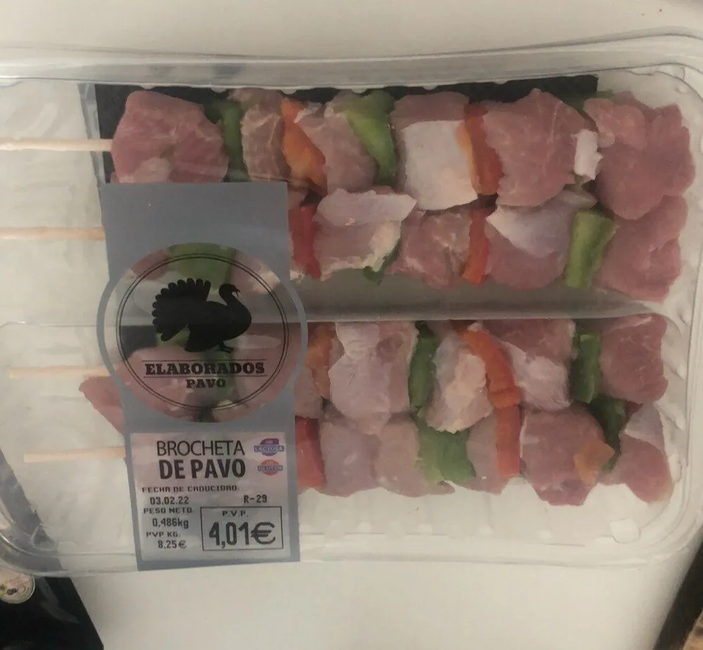 Brocheta de pavo