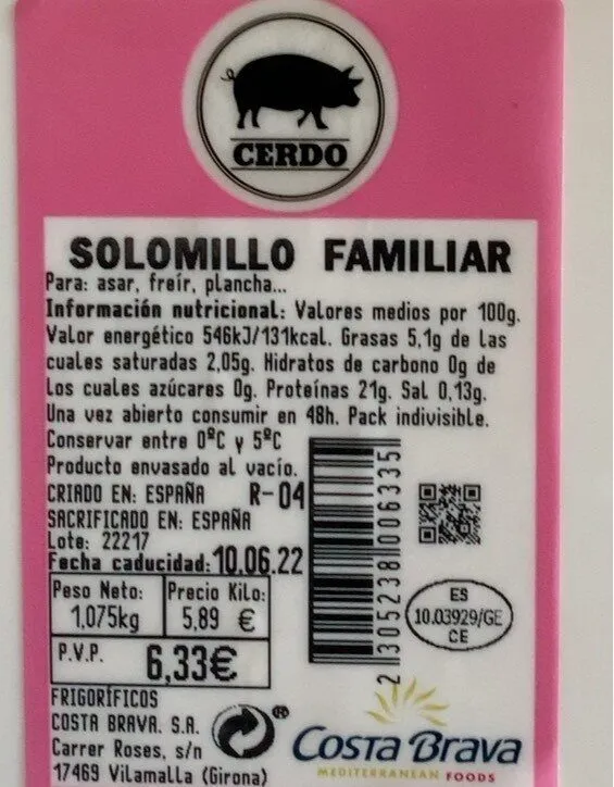 Solomillo familiar
