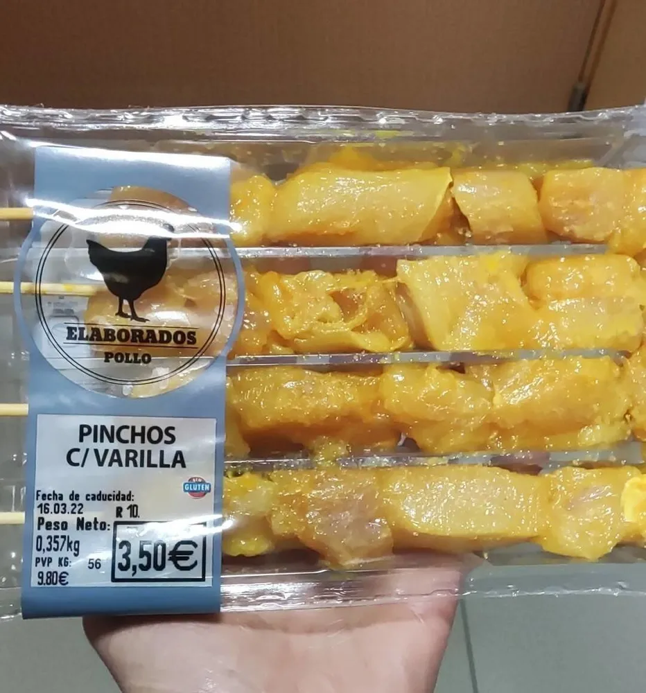 pinchos con varilla