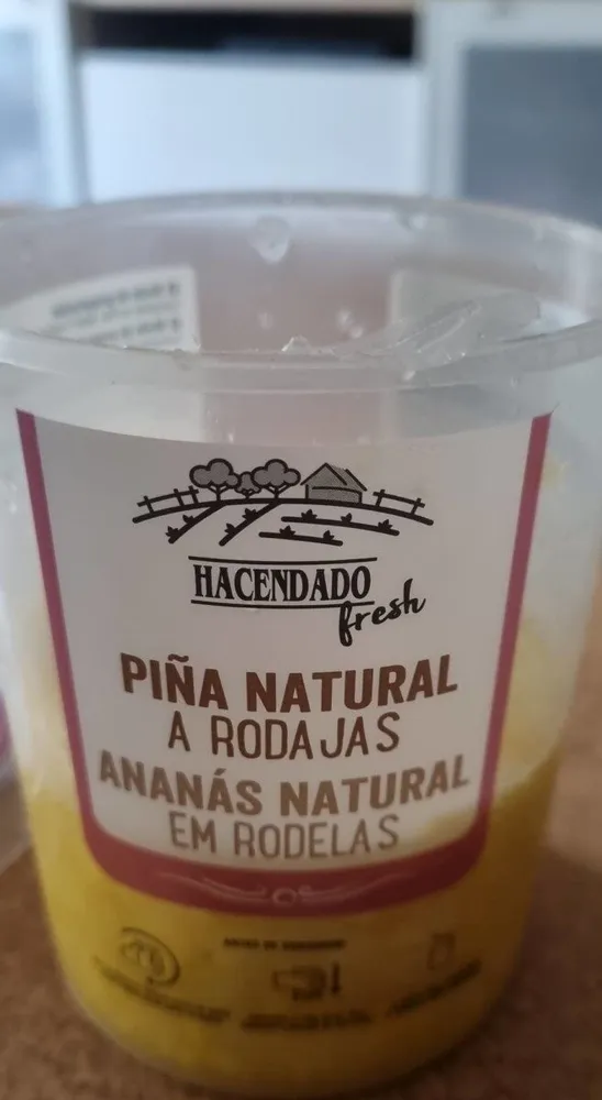 Piña natural a rodajas