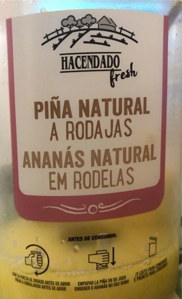 Piña natural a rodajas