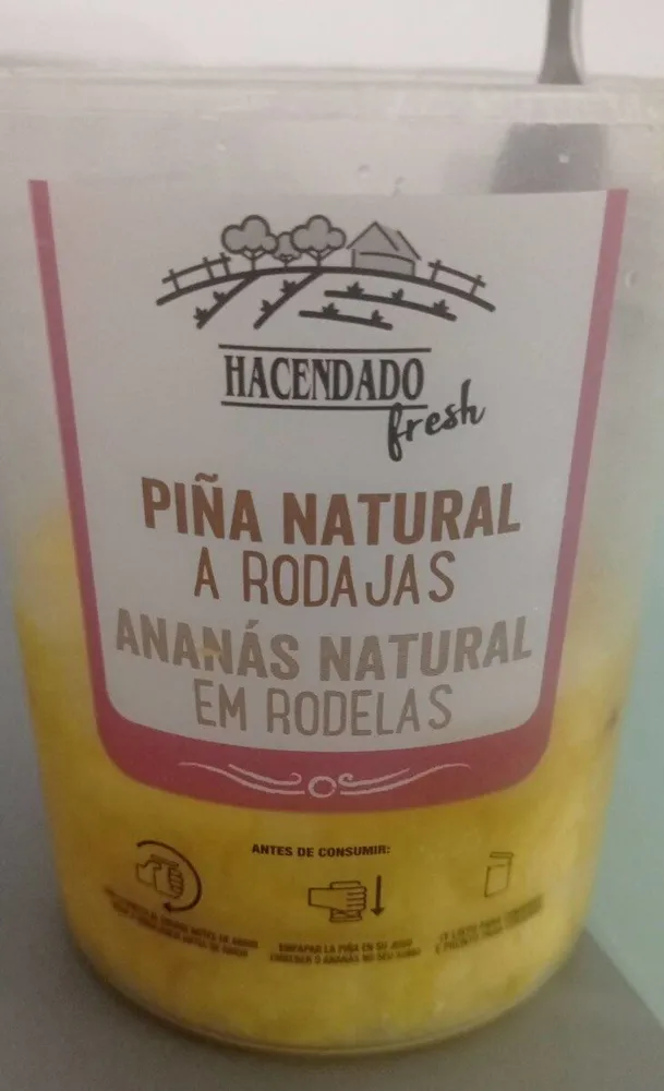 Piña natural a rodajas