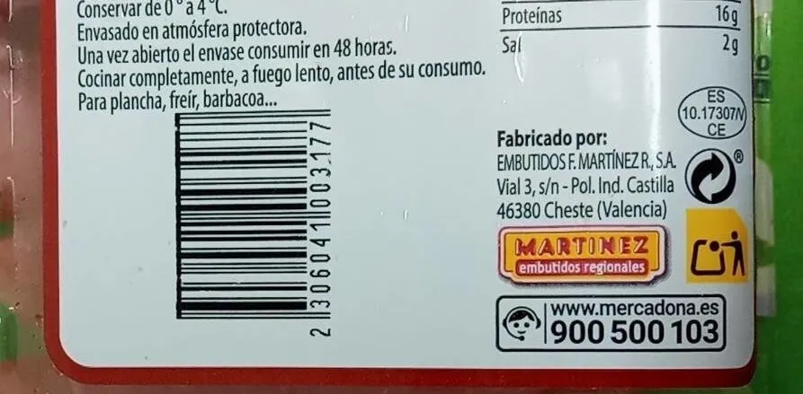 Longaniza de pollo