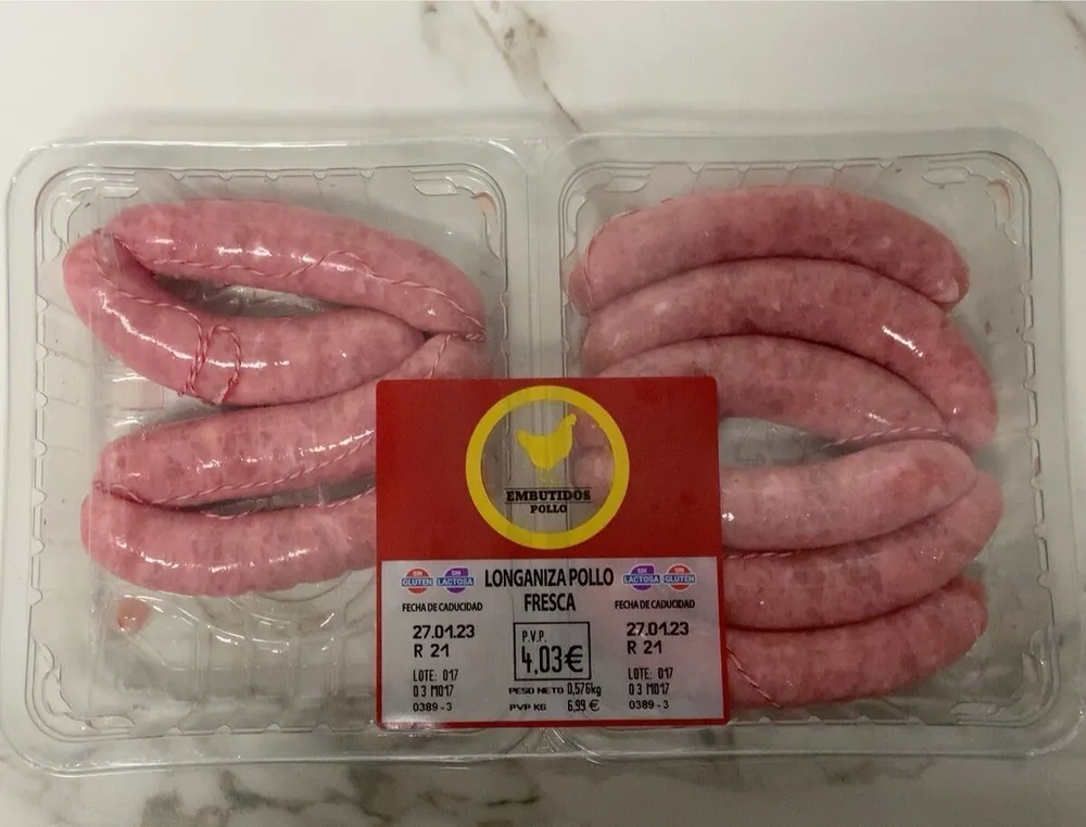 Longaniza de pollo fresca