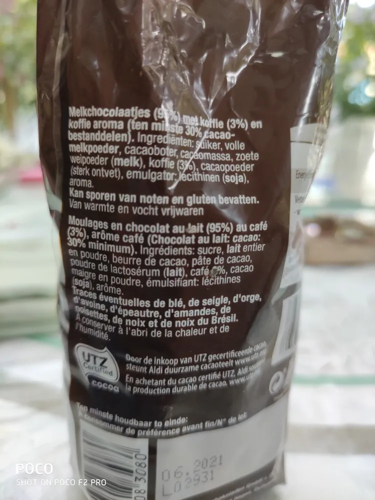 Grains de cafe au chocolat