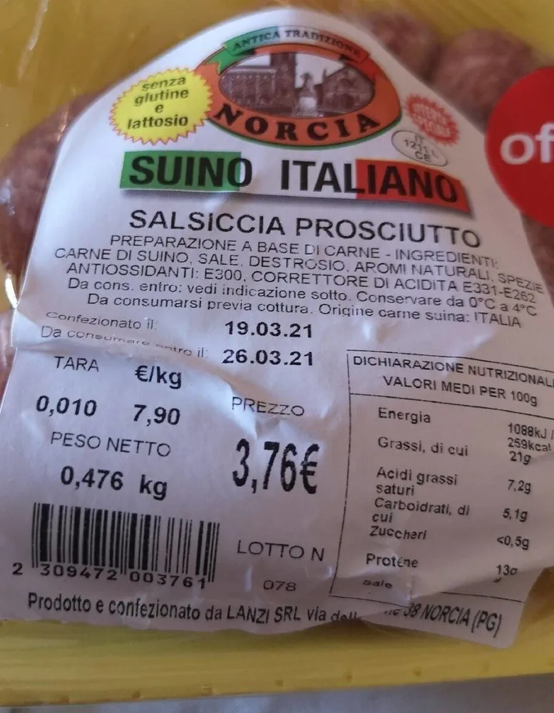 Salsiccia prosciutto