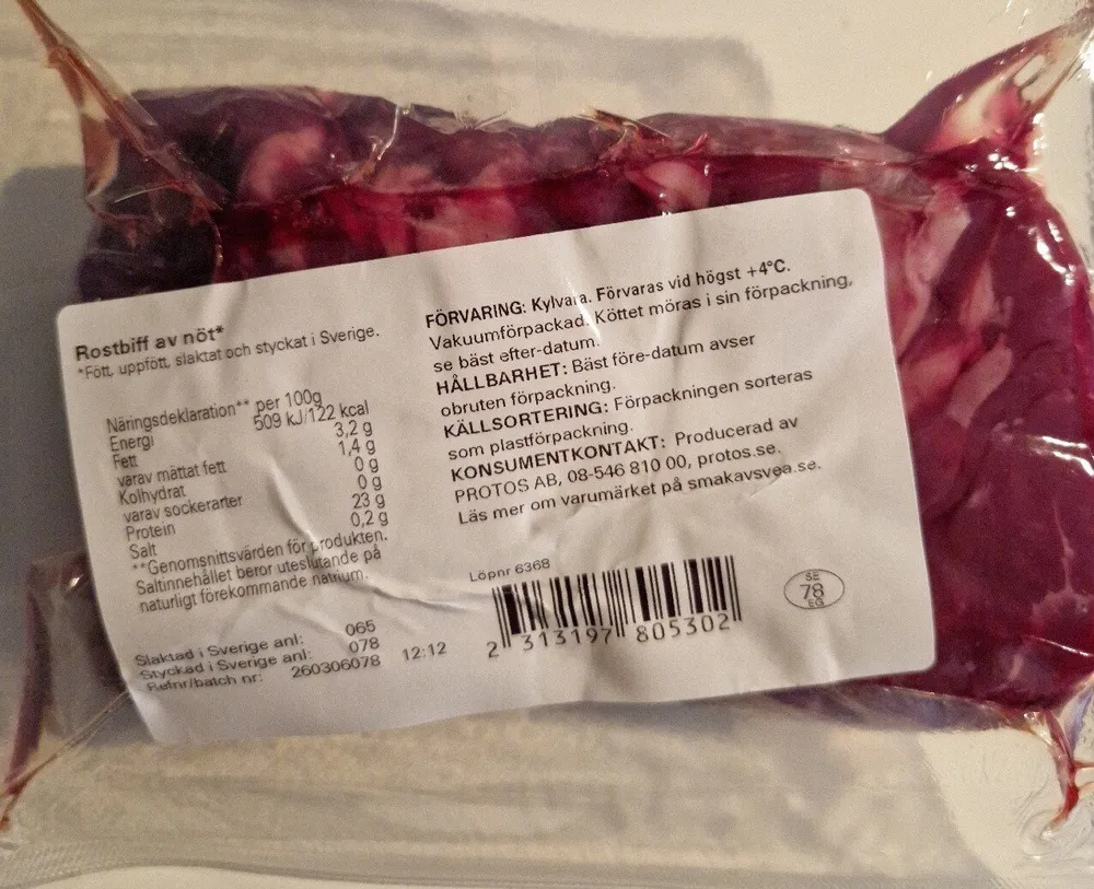 Rostbiff av nöt