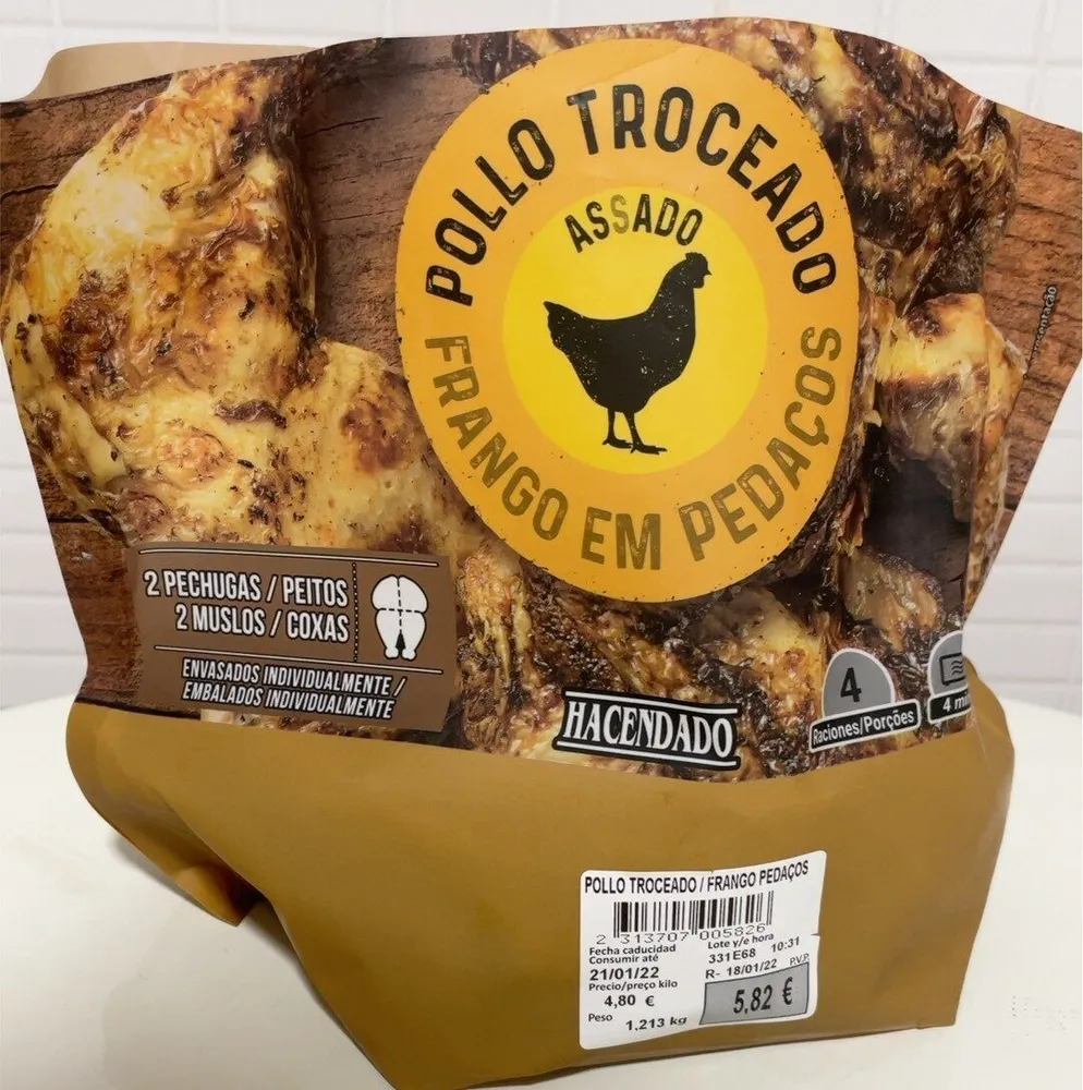 Pollo troceado asado