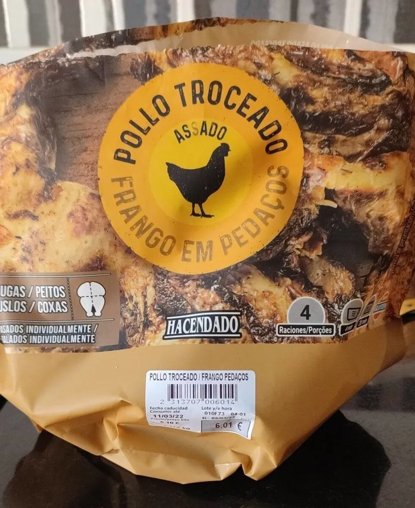Pollo troceado asado