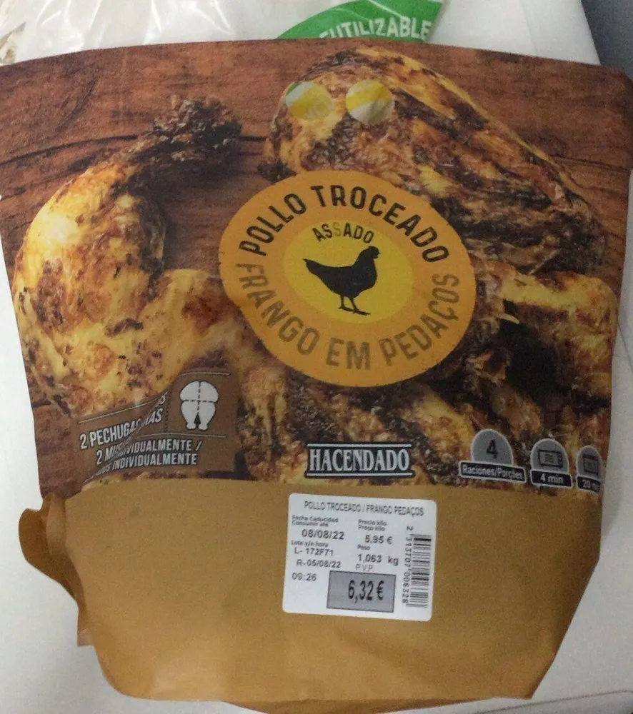 Pollo troceado asado