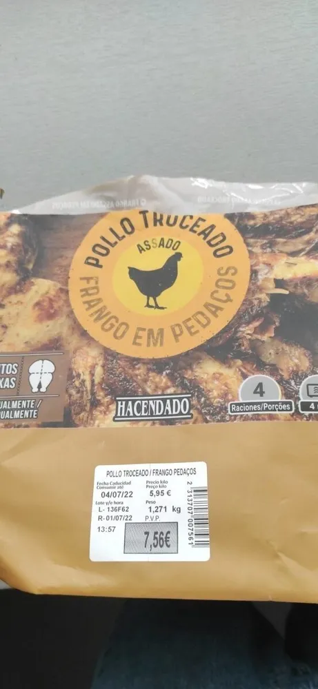 Pollo troceado