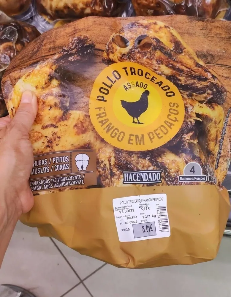 Pollo troceado asado