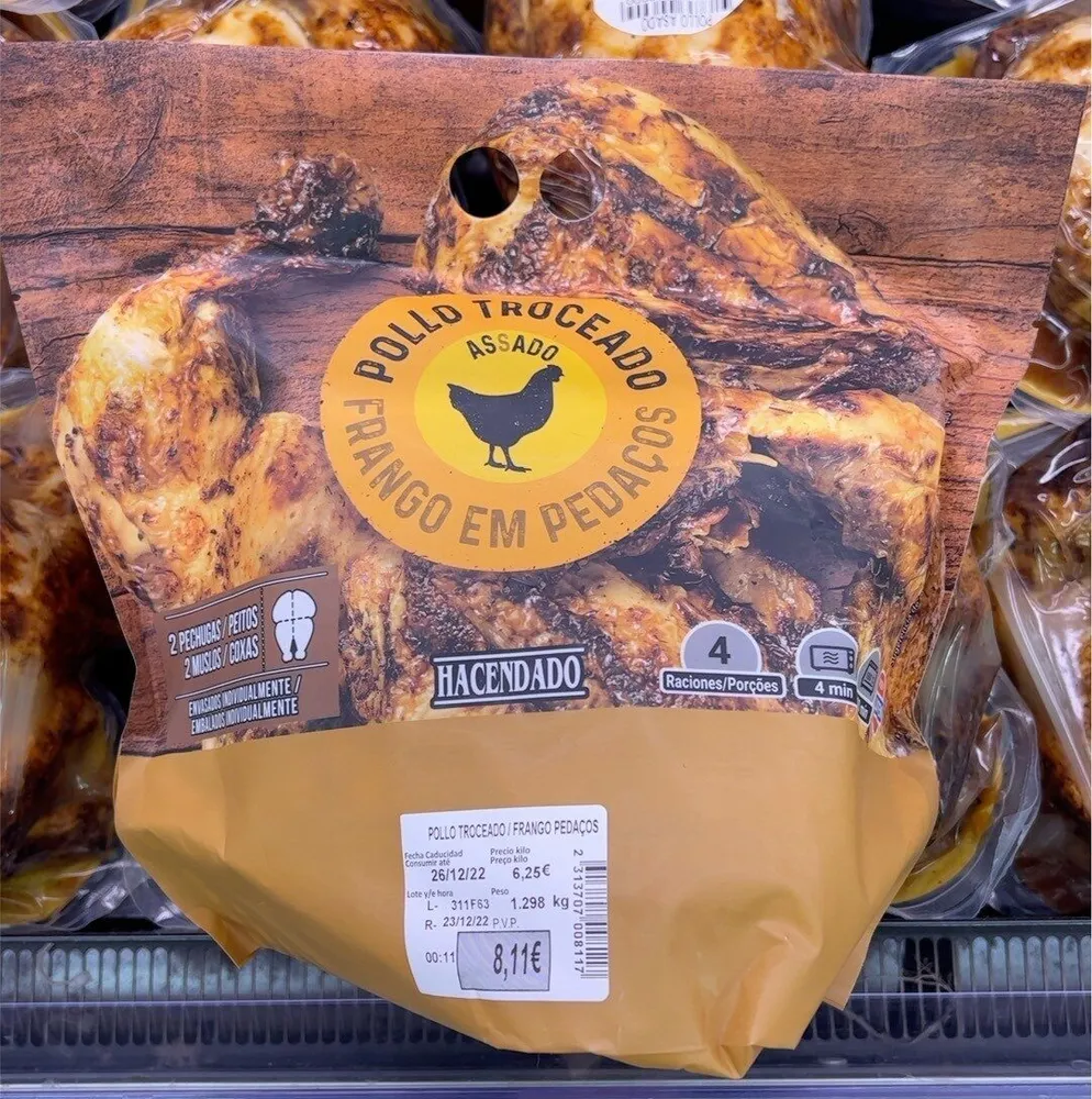 Pollo troceado asado