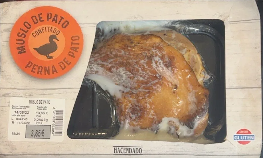 Muslo de pato confitado