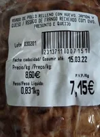 Asado de pollo relleno con huevo