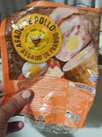 Asado de pollo con huevo y jamón y queso