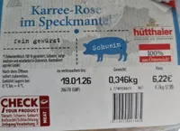 Karree-Rose im Speckmantel