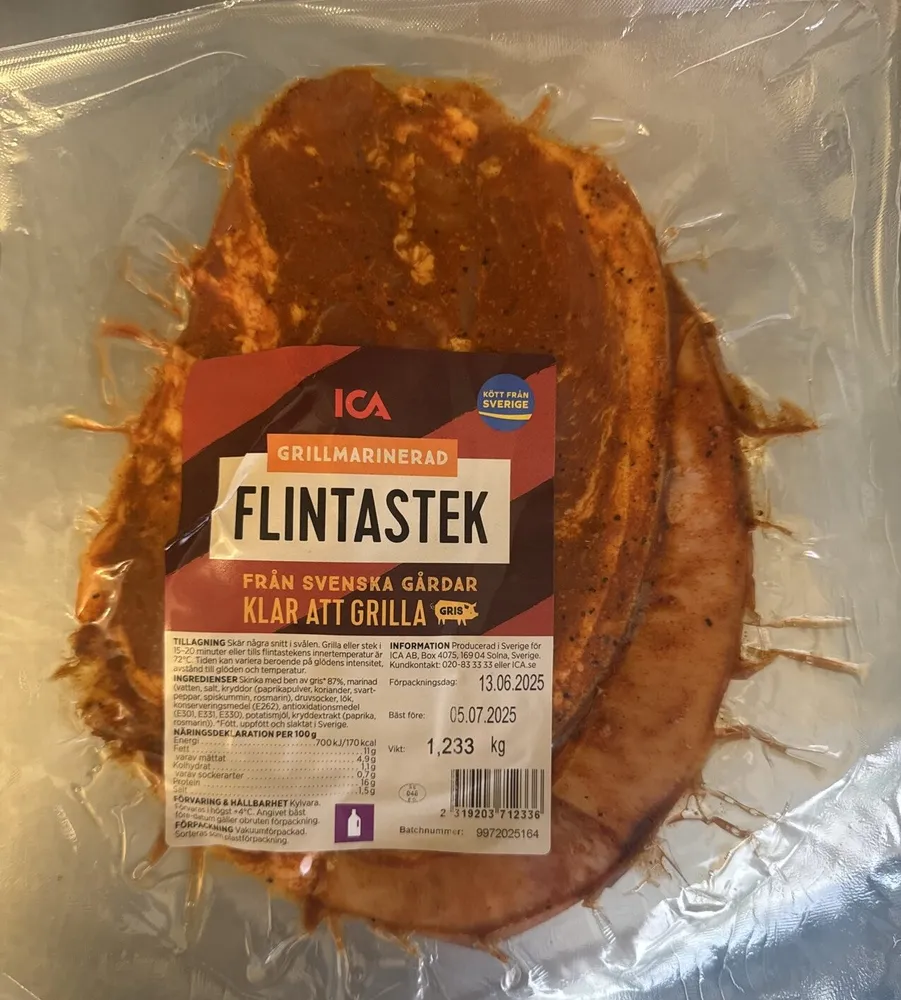 Grillmarinerad Flintastek