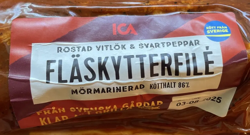 Fläskytterfilé Rostad Vitlök Och Svartpeppar