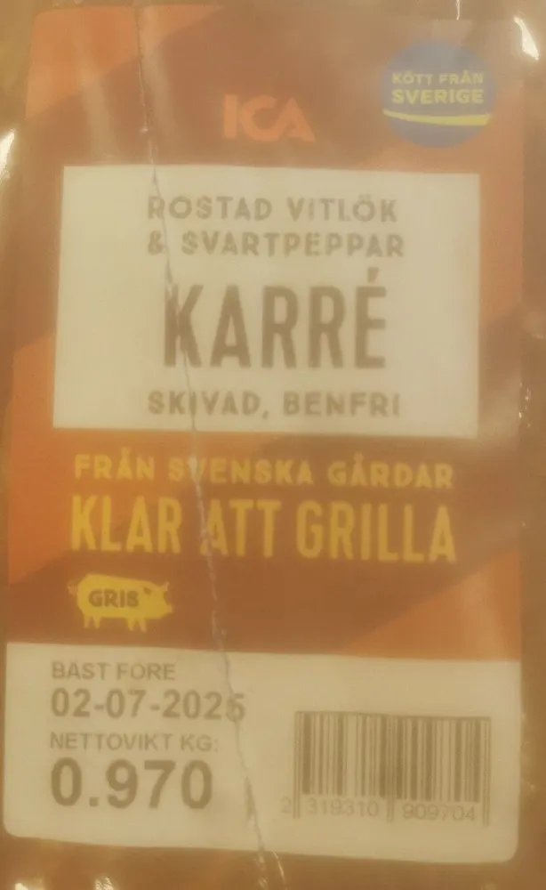 Roasted Karre Skivad (pork)