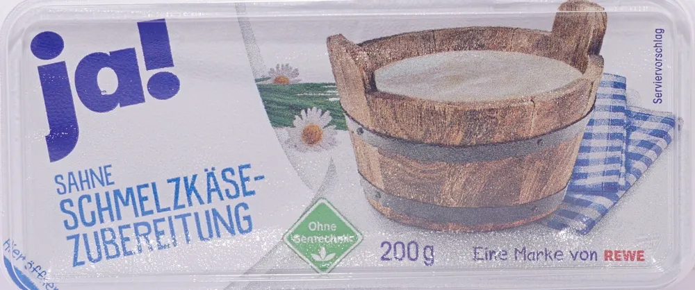 Sahne Schmelzkäsezubereitung
