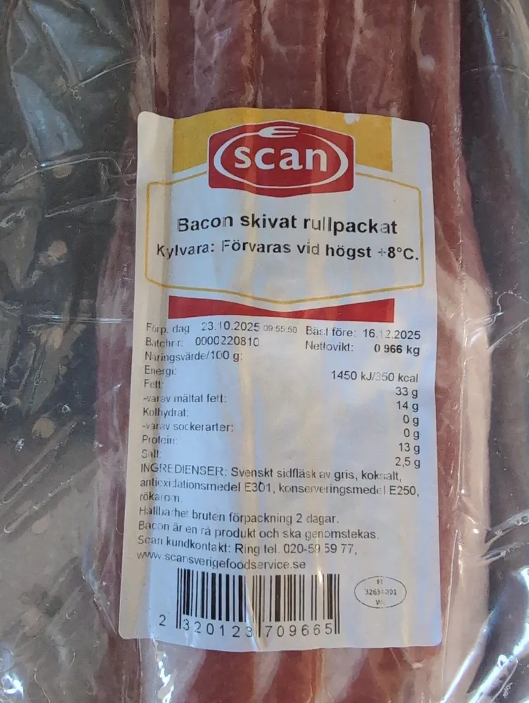 Skivad Bacon