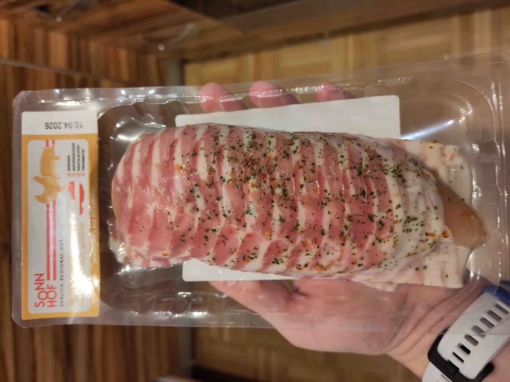 Maishendl Filet im Speckmantel gewürzt