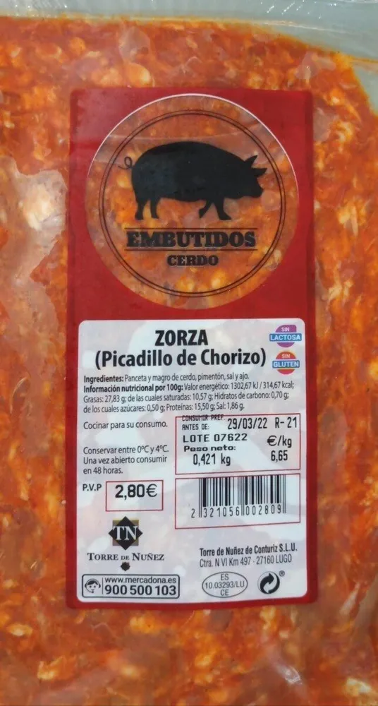 Zorzal picadillo de chorizo